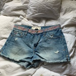 embroidered hollister jean shorts